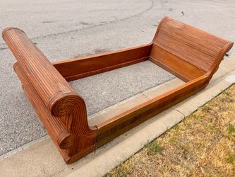 Rattan Sleigh Bed Frame