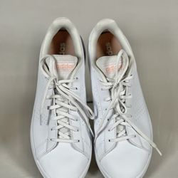 Womens Adidas Originals Advantage Base White/Glow Pink Sneaker Size 9