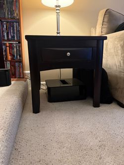Pair of Dark Wood End Tables