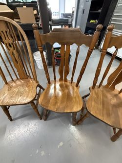 6 Solid Wooden Chairs