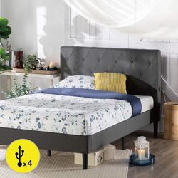Zinus Shalini Queen Bed Frame (with USB)
