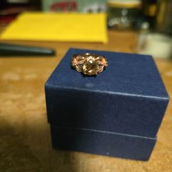 Size 6 Or 7 Citrine Ring With Rose Gold Band
