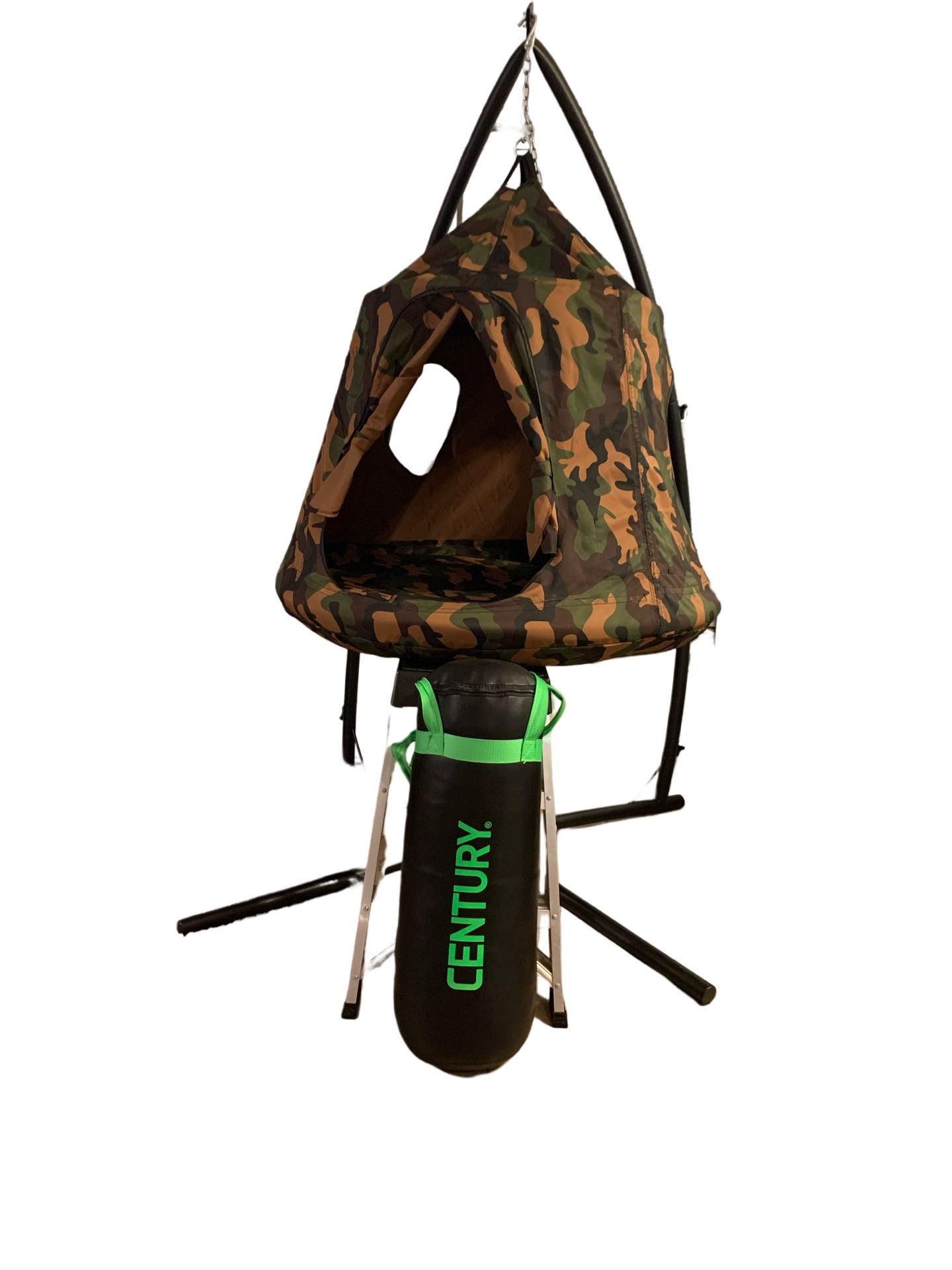 SET of THREE - Hanging Tent With Metal Stand And Punching Bag 