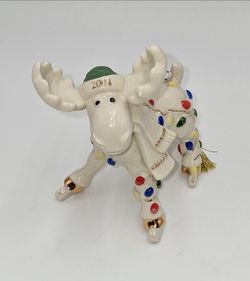 Lenox 2004 Marcel Moose Ornament Merry Moose