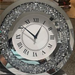 Diamond Crushed Crystal Wall Clock
