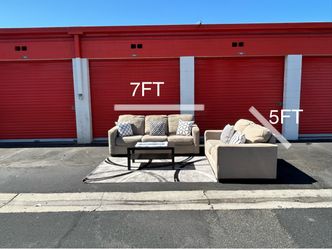 Ashley furniture tan sofa and loveseat