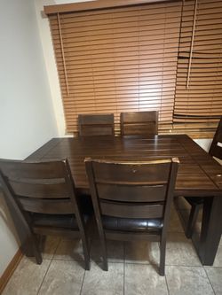 Wood dining room table