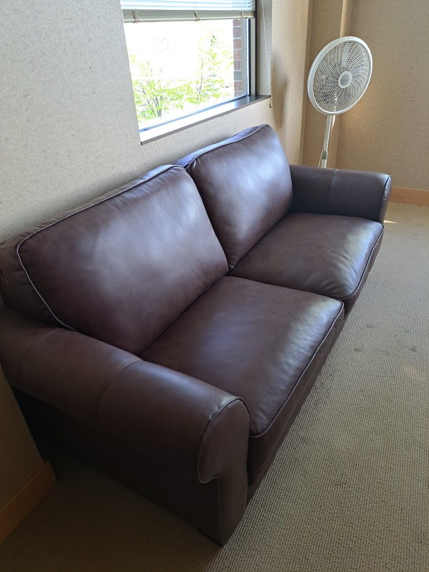 Brown leather couch like new