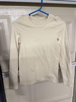 Cream Long Sleeve Crewneck Top