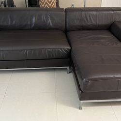 Brown leather modern Couch 2 Pieces