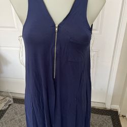 Blue Dress w/ Front Zipper