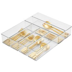 6 Piece Kitchen Drawer Organizer, Clear Plastic  Storage, Best For Drawer Organizing, For Utensils Drawer, or Other Crafts Drawer, NEW SEALED.