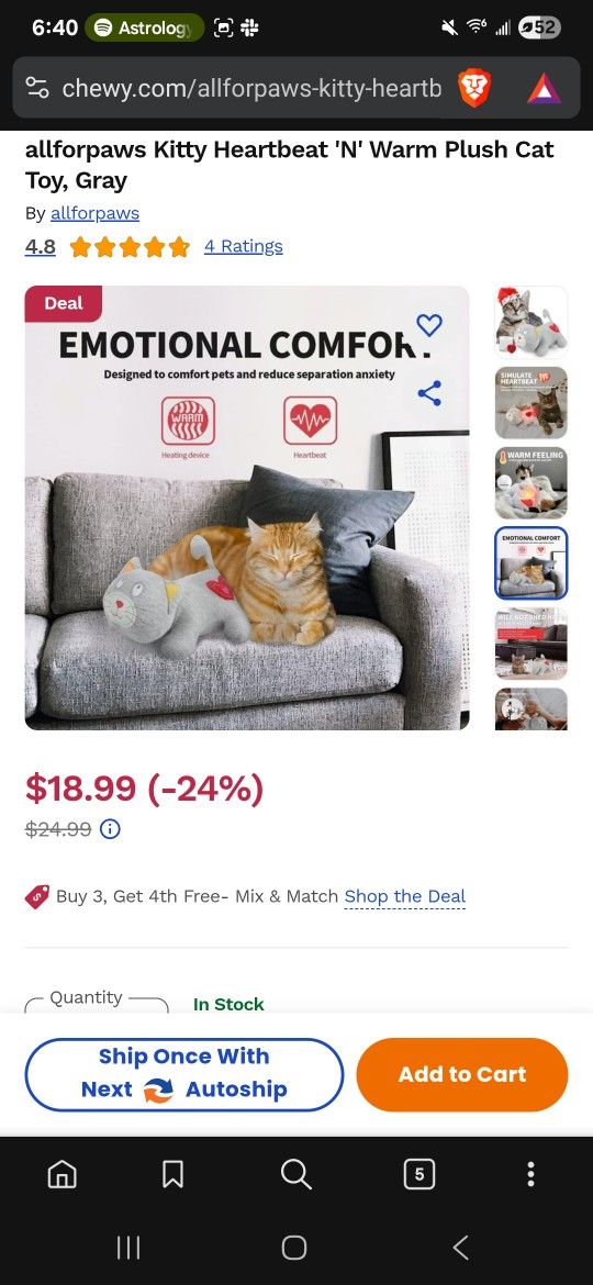 Comfort Plushie For Cats