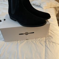 Black Leather Smooth Men’s Boots Size 13