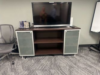 Commercial grade office furniture solid wood bookshelves/ matching credenza/ tv stand
