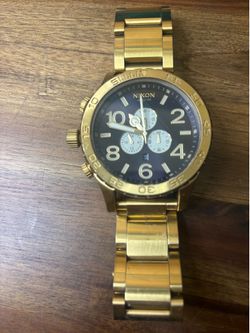 Nixon Men's Chronograph Watch 51-30 Stainless Steel Gold Plated