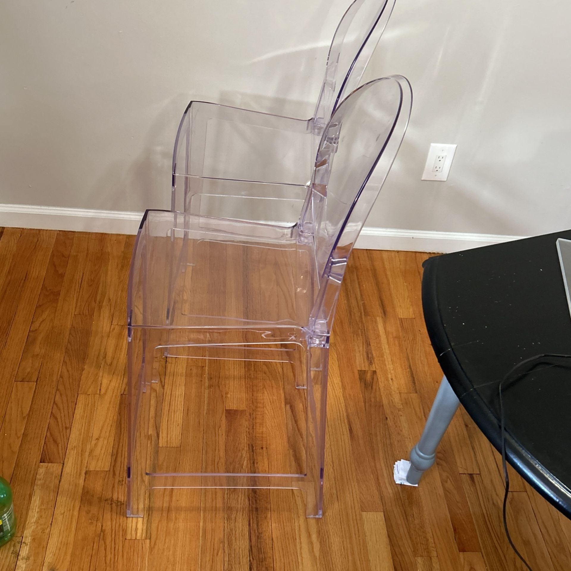4 Clear Barstools 