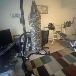 2 Punching Bags And Stand