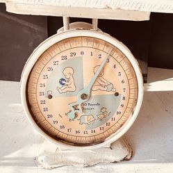 Darling Vintage Baby Scale with Wicker Basket