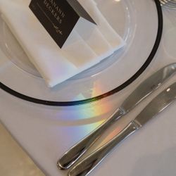 12” Plastic Clear Charger Plates with Black Trim (150 Available) 