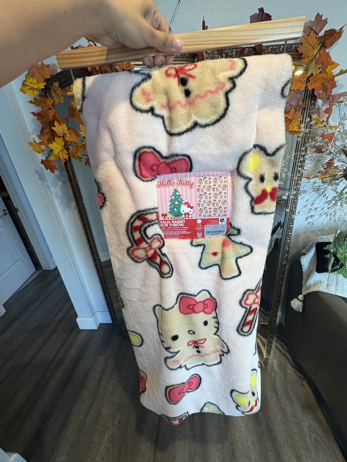 Hello Kitty, pink blanket
