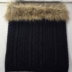 New THE LIMITED Faux Fur Collar Black / Brown Scarf