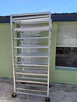 Commercial aluminum rack for bakery or restaurant. (Used