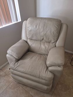 Cream Leather Recliner Chair