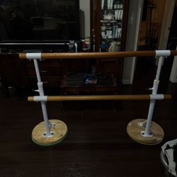 Solid Ballet Bar- Oak and Strong Steel Construction. 