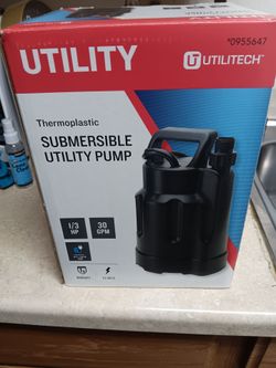 utility submersible pump 1/3  hp and 30 GPM brand new in sealed box