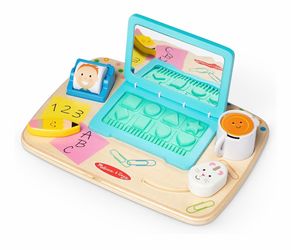 Melissa & Doug Wooden Work & Play Activity Board – Toddler Desk