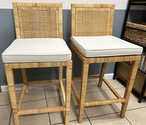 Tojo Cane Couter Stool with Cushion