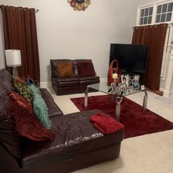 Burgundy Leather Couch