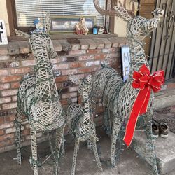 3 Large Fake Deer