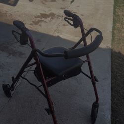 Red Medline Rollator Walker
