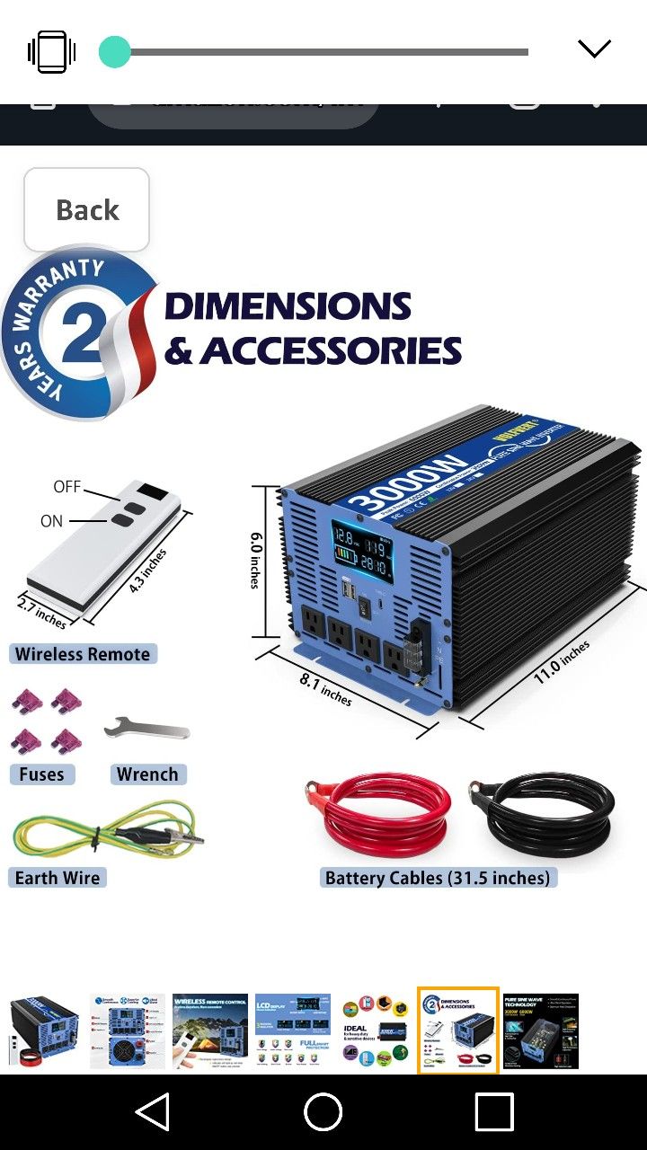 Volfvert 3000w/6000w Peak Solar Backup 80W Solar Panel 300Wh LiFePO4 Battery Wall Charger Controller.