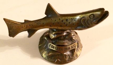 Fontana Dam NC brass statue