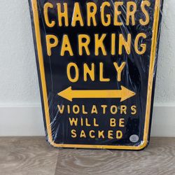New Chargers Metal Parking Sign 17x12