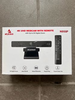Zoom Certified, NexiGo N950P 4K Zoomable Webcam