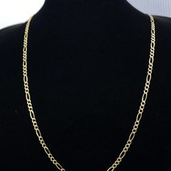 $1550 Two Tone Yellow And White Gold Figaro Chain Necklace