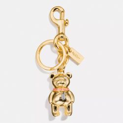 New Coach Gold Bear Keychain Gift Set (with Dustbag & Bag)