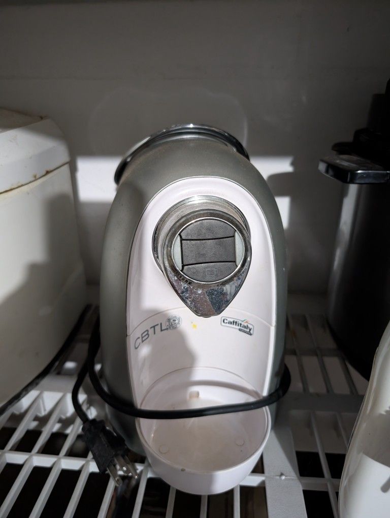 CBTL Kaldi Single-Cup Espresso/Coffee/Tea Brewer by The Coffee Bean & Tea Leaf, White On Silver