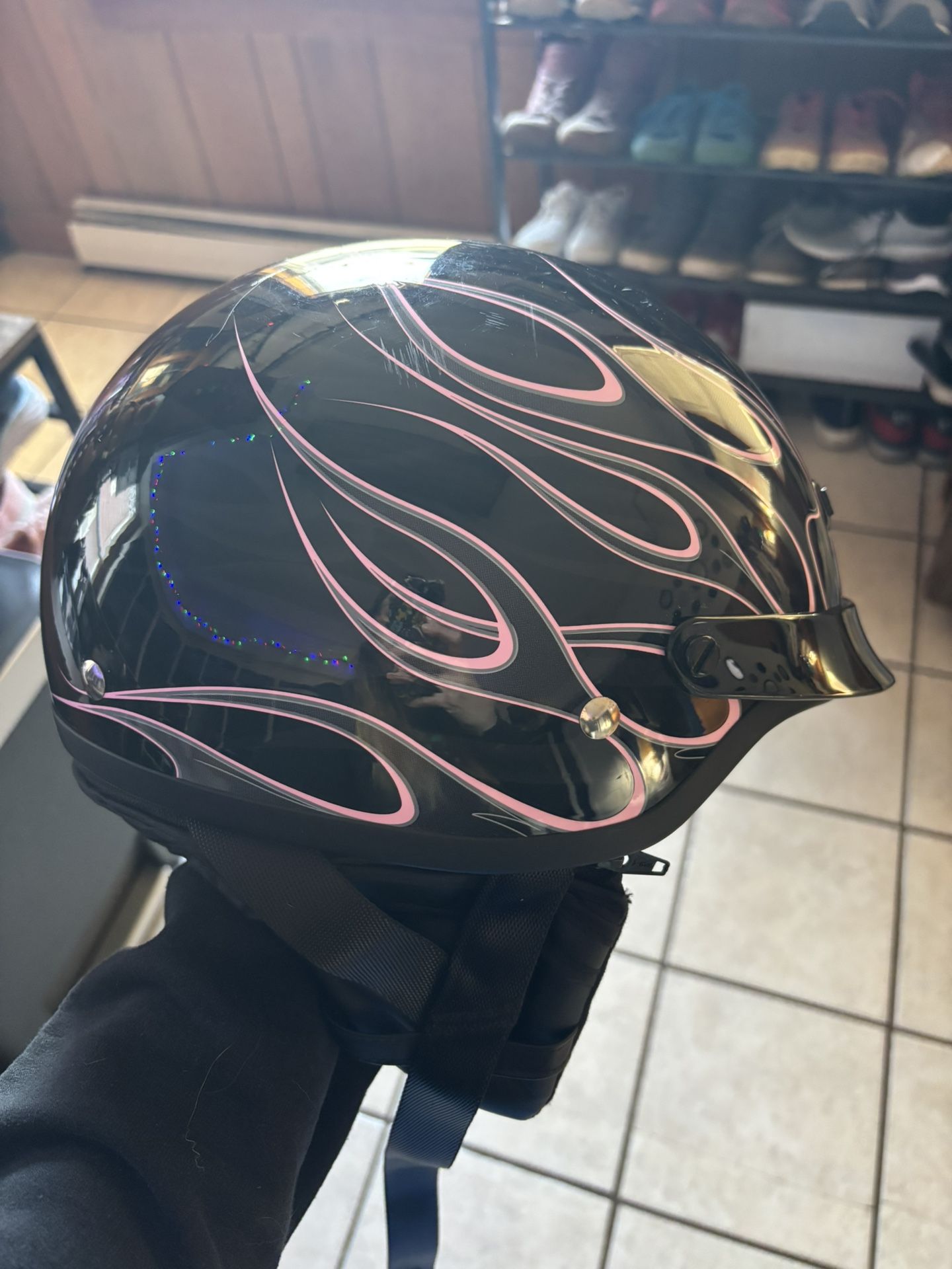Z1R Nomad Helmet Pink/Grey flames