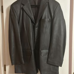 Men’s Large Brown Leather Jacket  Size Large