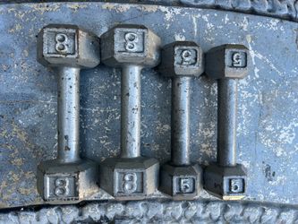 Cast iron dumbbells
