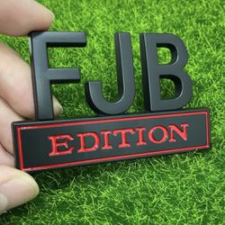 2PCS FJB Edition Emblem Full Metal 3D Fender Badge Decal Car Truck 