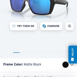 Costa Del Mar Lido Matte Black W/ Blue 580G