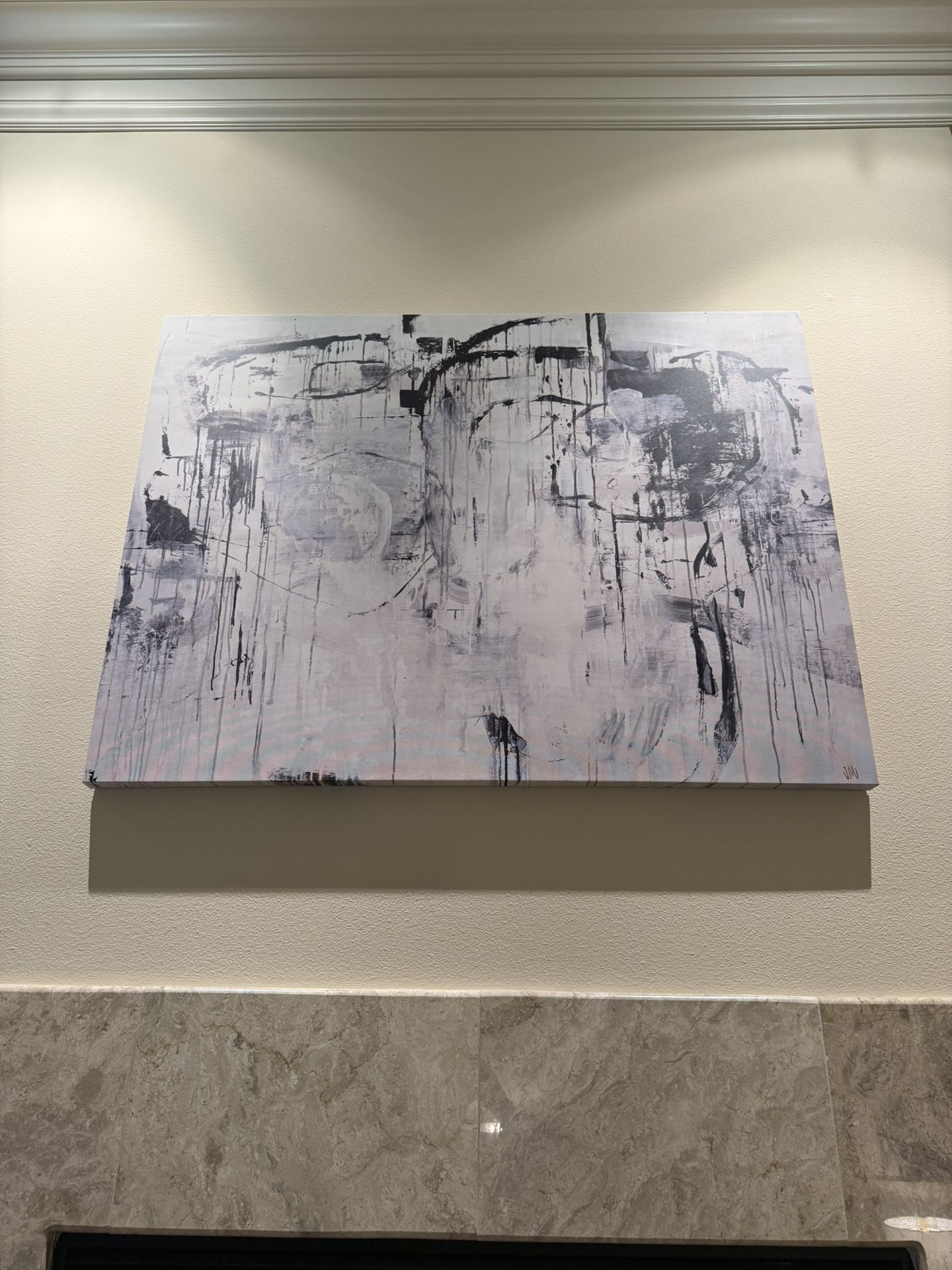 Great Big Canvas 38x30 Abstract Neutral Wall Art Grey & Black Modern Decor