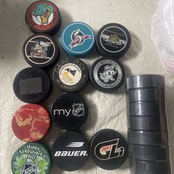 20 Nhl Ihl Ahl Hockey Puck Detroit Vipers Griffins Penguins Predators Gli Bauer