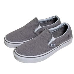 Vans Sneakers Unisex Women's 7 Men's 5.5 Slip-on Gray Skater Skateboard 